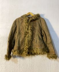 Brown Faux Fur Trimmed Jacket