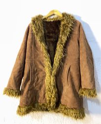 Brown Faux Fur Lined Coat