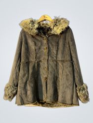 Brown Faux Fur Lined Coat
