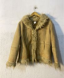 Faux Suede and Fur Trimmed Jacket