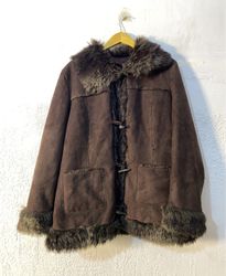 Brown Faux Fur Trimmed Jacket
