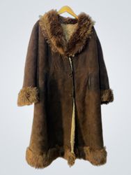 Brown Suede Shearling Coat