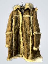 Brown Faux Fur Lined Coat
