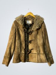 Authentic Clothing Company Brown Faux Suede Fur Tr..