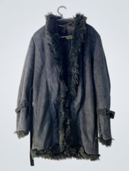Alyssa K Black Faux Fur Lined Coat