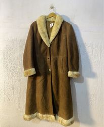 Brown Suede and Shearling Coat
