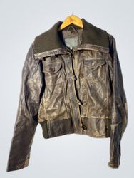 Mexx Leather Bomber Jacket