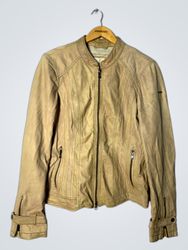 Milestone Woman Beige Leather Jacket