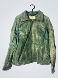 COMPANY AND CO Green Leather Jacket