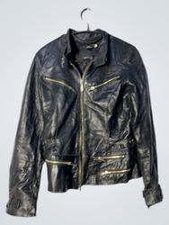 LC Collection Black Leather Jacket