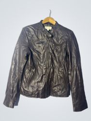 boston harbour brown leather jacket