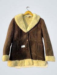 Brown Suede Sheepskin Lined Coat
