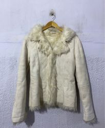 Cream Faux Fur Trimmed Jacket