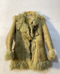 Shearling Coat with Fur Trim