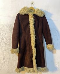 Brown Faux Fur Trimmed Coat
