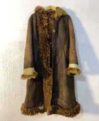 Brown Suede and Fur Trimmed Coat