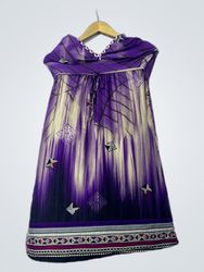 Purple Dress with Geometric Print