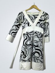 White and Black Swirl Pattern Dress
