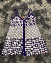 Blue and White Patterned Camisole