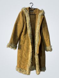 OUTERWEAR CONCEPT XL Faux Suede Fur Lined Hooded C..