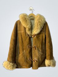 Brown Suede Jacket with Fur Trim