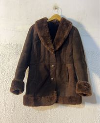 Brown Suede Shearling Coat