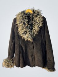 Black Faux Fur Trimmed Jacket