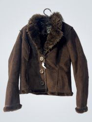 Brown Faux Fur Trimmed Jacket
