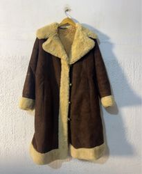 Brown Suede Shearling Coat