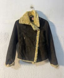 Brown Faux Fur Trim Jacket