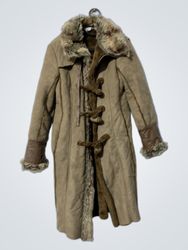 Guna Love Women's Brown Faux Suede Fur Trimmed Lon..
