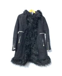 Black Faux Fur Trimmed Coat