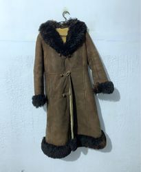 Brown Suede Shearling Coat