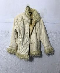 Cream Faux Fur Trimmed Jacket