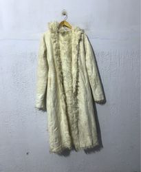 Cream Faux Fur Trimmed Long Coat