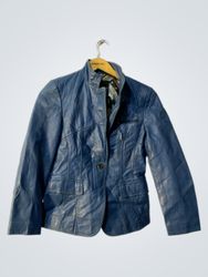 VELARDI TOUCH Blue Leather Jacket