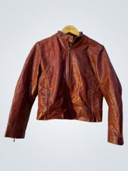 Red Faux Leather Jacket