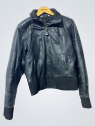 Superieur Black Leather Bomber Jacket