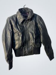 Black Leather Bomber Jacket