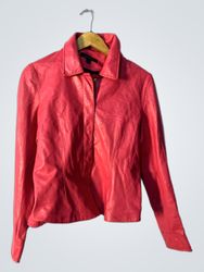 Sienastudio Women's Size 8 Pink Leather Jacket Mad..