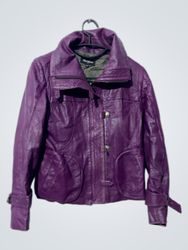 Meridian Italy Purple Leather Jacket Size 55