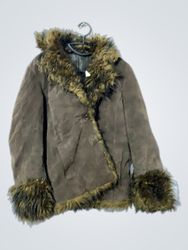 Brown Faux Fur Trimmed Jacket