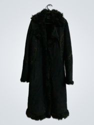 Caterina Black Fur Trimmed Coat