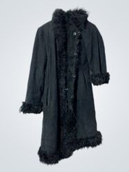 Black Faux Fur Trimmed Coat