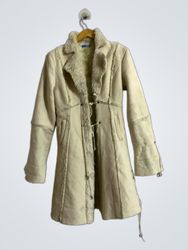 SENSO UNICO Cream Faux Fur Lined Coat