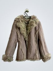 FLORENCE + FRED Faux Fur Trimmed Suede Jacket