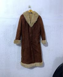 Brown Suede Shearling Coat