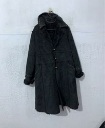Black Faux Fur Lined Coat