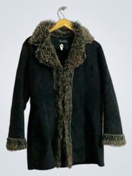 Authentic Easywear Black Faux Fur Trimmed Coat