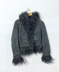 Black Faux Fur Trimmed Jacket